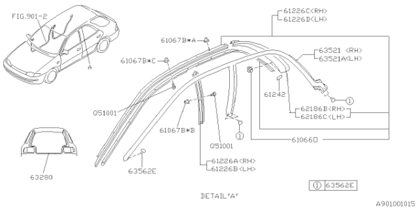 Clip de joint d'étanchéité - Subaru Impreza GT 93-00 – Image 2